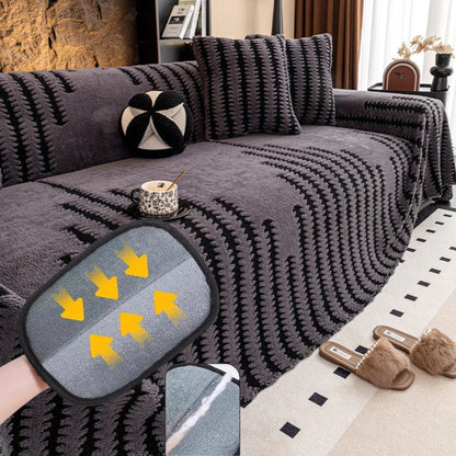 Housse de canapé en peluche douce et antidérapante